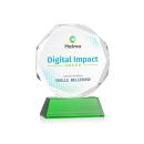 Acadian Full Color Green on Newhaven Base Crystal Award