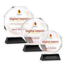 Acadian Full Color Black on Newhaven Base Crystal Award - Corporate Awards