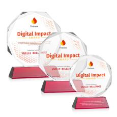 Acadian Full Color Red on Newhaven Base Crystal Award - Award Shapes