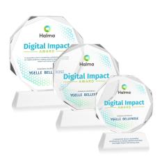 Acadian Full Color White on Newhaven Base Crystal Award - Award Shapes