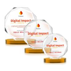 Acadian Full Color Amber on Alberton Base Crystal Award - Award Shapes