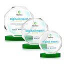 Acadian Full Color Green on Alberton Base Crystal Award