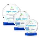 Acadian Full Color Blue on Alberton Base Crystal Award