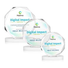 Acadian Full Color White on Alberton Base Crystal Award - Award Shapes