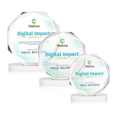 Acadian Full Color White on Alberton Base Crystal Award - Crystal Diamond Awards
