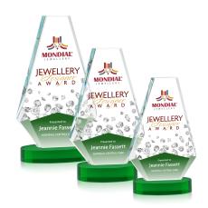 Kingsley Full Color Green on Alberton Base Crystal Award - Corporate Awards