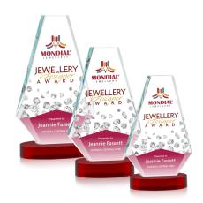 Kingsley Full Color Red on Alberton Base Crystal Award - Newest Additions