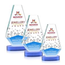 Kingsley Full Color Sky Blue on Alberton Base Crystal Award - Newest Additions