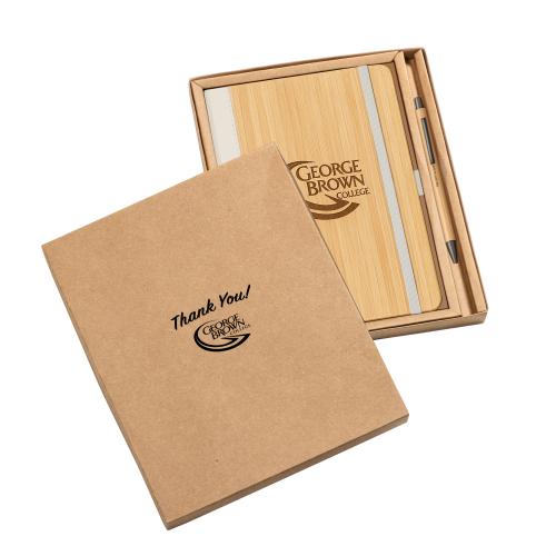Corporate Recognition Gifts - Executive Gifts - Forleo Bamboo Notebook/Lucky Pen Gift Set