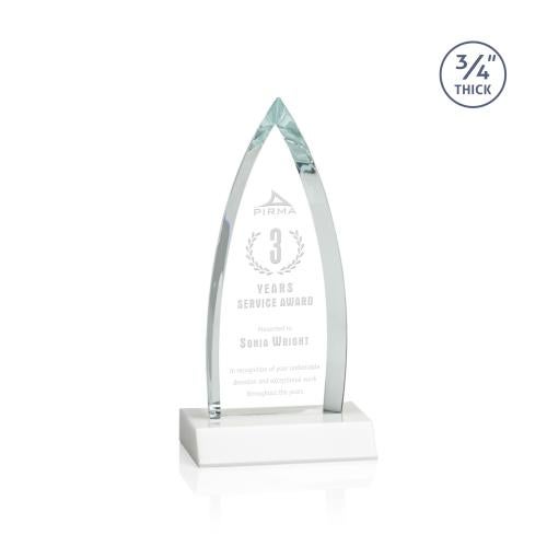 Corporate Awards - Crystal Awards - Shildon White Arch & Crescent Crystal Award