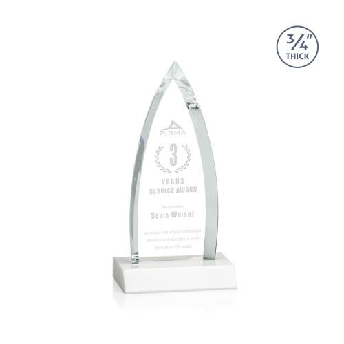 Shildon White Crystal Award Corporate Awards - Crystal Awards - Shildon White Crystal Award