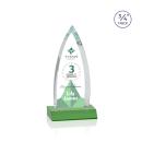 Shildon Full Color Green Arch & Crescent Crystal Award