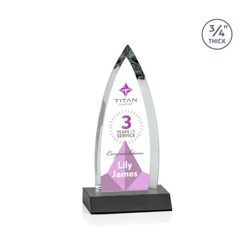 Corporate Awards - Full Color Awards - Shildon Full Color Black Crystal Award