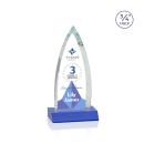 Shildon Full Color Blue Arch & Crescent Crystal Award