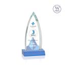Shildon Full Color Sky Blue Arch & Crescent Crystal Award
