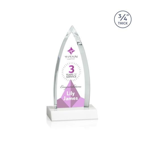 Corporate Awards - Full Color Awards - Shildon Full Color White Crystal Award