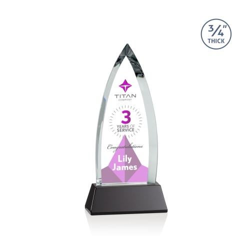 Corporate Awards - Full Color Awards - Shildon Full Color Black on Newhaven Crystal Award