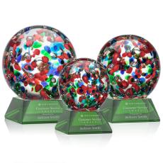 Fantasia Green on Sheffield Base Spheres Glass Award - Newest Additions