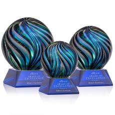 Malton Blue on Sheffield Base Spheres Glass Award - Newest Additions