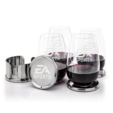Baldoni Coasters & Oldham Stemless Wine Set - Etched Barware