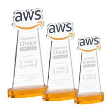 EdgeCraft Amber (via Air) on Alberton Base Abstract / Misc Crystal Award - Corporate Awards