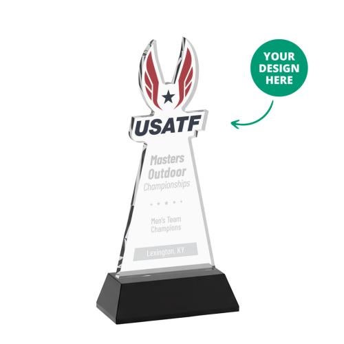 Corporate Awards - Crystal Awards - EdgeCraft Black (via Air) on Hartford Base Abstract / Misc Crystal Award