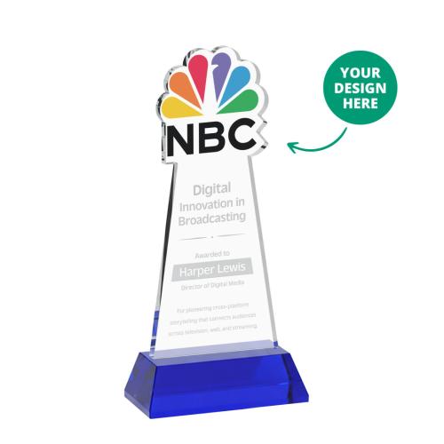 EdgeCraft Blue (via Air) on Hartford Base Abstract / Misc Crystal Award Corporate Awards - Crystal Awards - EdgeCraft Blue (via Air) on Hartford Base Abstract / Misc Crystal Award