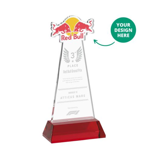 EdgeCraft Red (via Air) on Hartford Base Abstract / Misc Crystal Award Corporate Awards - Crystal Awards - EdgeCraft Red (via Air) on Hartford Base Abstract / Misc Crystal Award