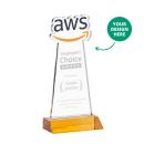 EdgeCraft Amber (via Air) on Mitered Base Abstract / Misc Crystal Award