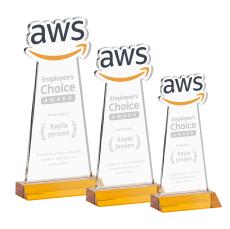 EdgeCraft Amber (via Air) on Mitered Base Abstract / Misc Crystal Award - Newest Additions