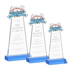 EdgeCraft Sky Blue (via Air) on Mitered Base Abstract / Misc Crystal Award - Corporate Awards