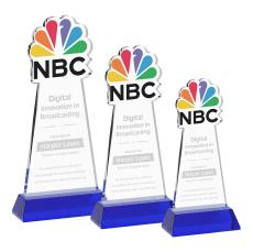 EdgeCraft Blue (via Ocean) on Hartford Base Abstract / Misc Crystal Award - Crystal Awards