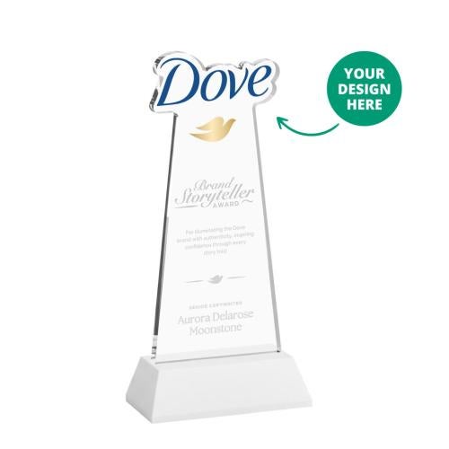 Corporate Awards - Crystal Awards - EdgeCraft White (via Ocean) on Hartford Base Abstract / Misc Crystal Award