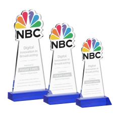 EdgeCraft Blue (via Ocean) on Mitered Base Abstract / Misc Crystal Award - Corporate Awards