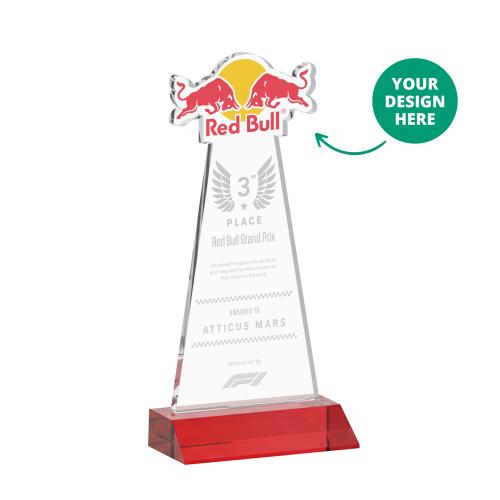 EdgeCraft Tapered Red (via Ocean) on Mitered Abstract / Misc Crystal Award