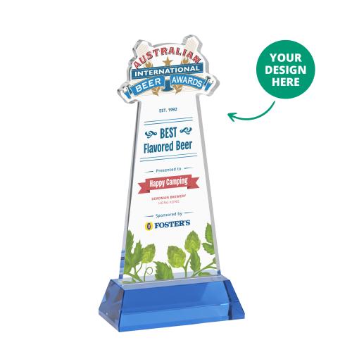 EdgeCraft Tapered Full Color on Hartford-Sky Blue (via Air) Corporate Awards - Crystal Awards - EdgeCraft Tapered Full Color on Hartford-Sky Blue (via Air)