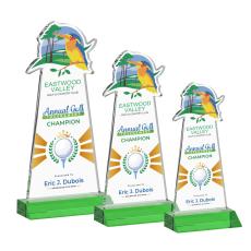 EdgeCraft Full Color Green (via Air) on Mitered Base Abstract / Misc Crystal Award - Corporate Awards