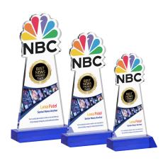 EdgeCraft Full Color Blue (via Air) on Mitered Base Abstract / Misc Crystal Award - Corporate Awards