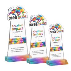EdgeCraft Full Color Prismatic (via Air) on Mitered Base Abstract / Misc Crystal Award - Corporate Awards