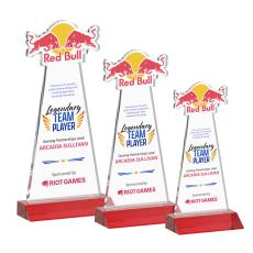 EdgeCraft Full Color Red (via Air) on Mitered Base Abstract / Misc Crystal Award - Corporate Awards