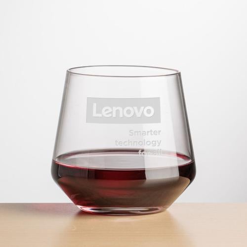 Corporate Recognition Gifts - Etched Barware - Wine Glasses - Tucson Stemless Wine - Deep Etch