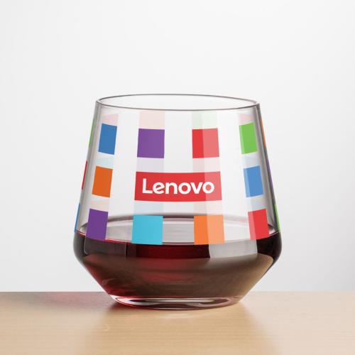 Corporate Recognition Gifts - Etched Barware - Wine Glasses - Tucson Stemless Wine - Full Color