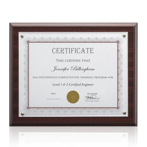Corporate Awards - Certificate Frames - Merit - Walnut