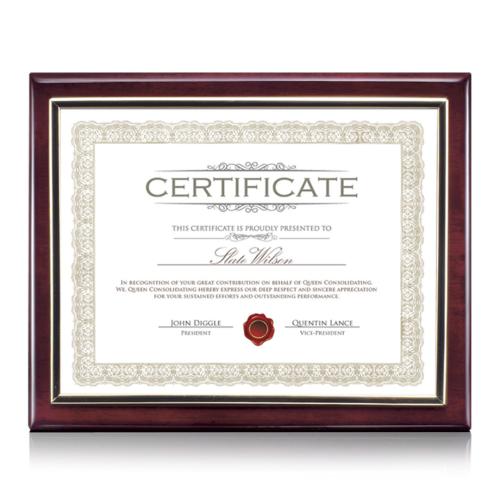 Corporate Awards - Certificate Frames - Oakleigh Certificate Holder - Rosewood