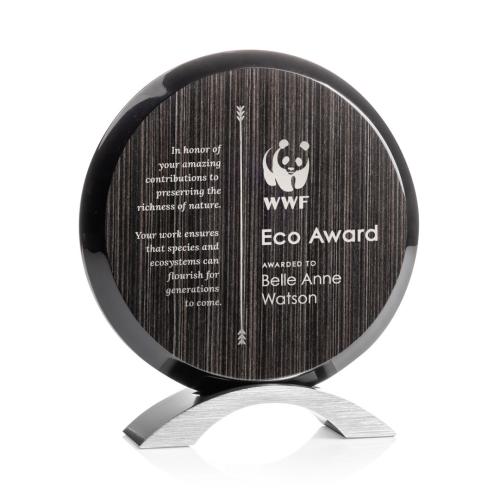Corporate Awards - Eco Friendly Awards - Wood Awards - Donavan Slatewood Silver Circle Wood Award
