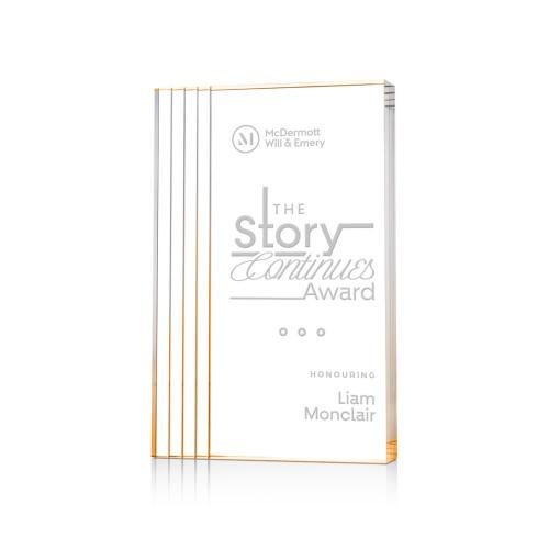 Corporate Awards - Acrylic Awards - Haverton Gold Rectangle Acrylic Award