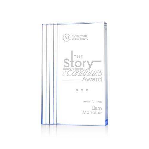Corporate Awards - Acrylic Awards - Haverton Blue Rectangle Acrylic Award