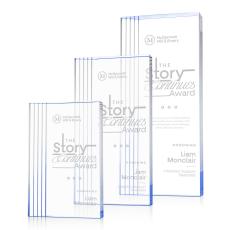 Haverton Blue Rectangle Acrylic Award - Employee of the Month Awards