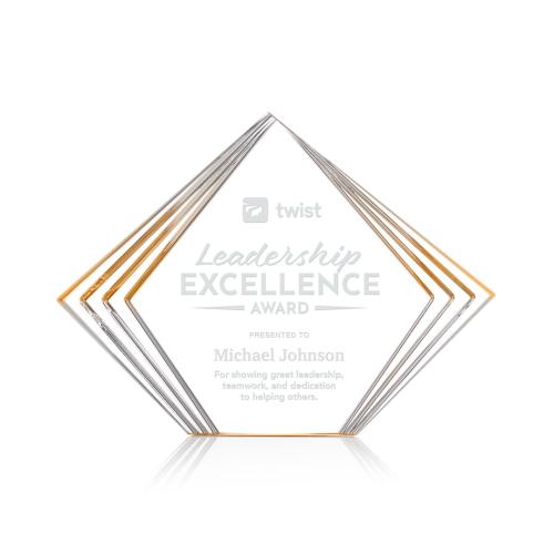 Corporate Awards - Acrylic Awards - Crawford Gold Acrylic Award