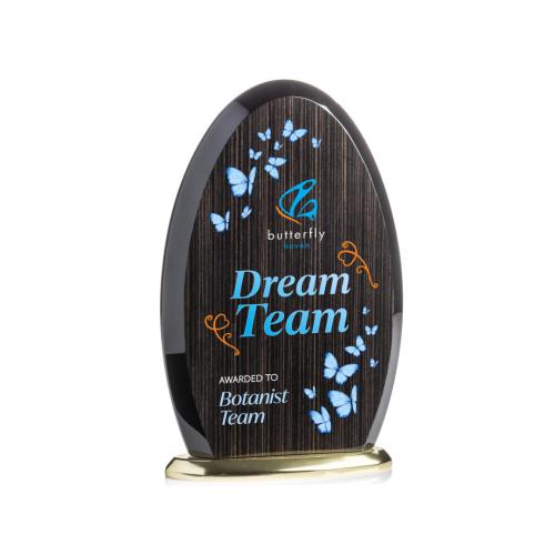 Corporate Awards - Full Color Awards - Evington Slatewood Full Color Gold Circle Wood Award